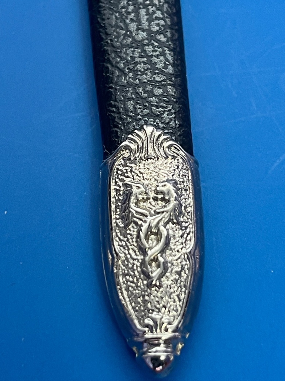 Decorative Miniature Excalibur Letter Opener in Black and Silver - Picture 5 of 5